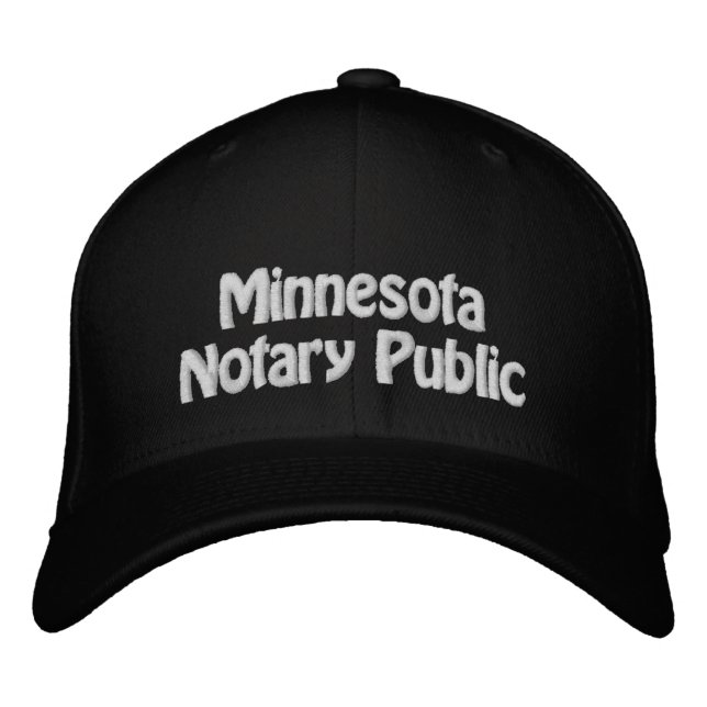 Minnesota Notary Public Embroidered Baseball Cap (Front)