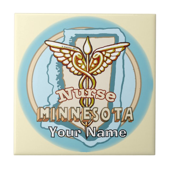 Minnesota Nurse Caduceus Tile (Front)