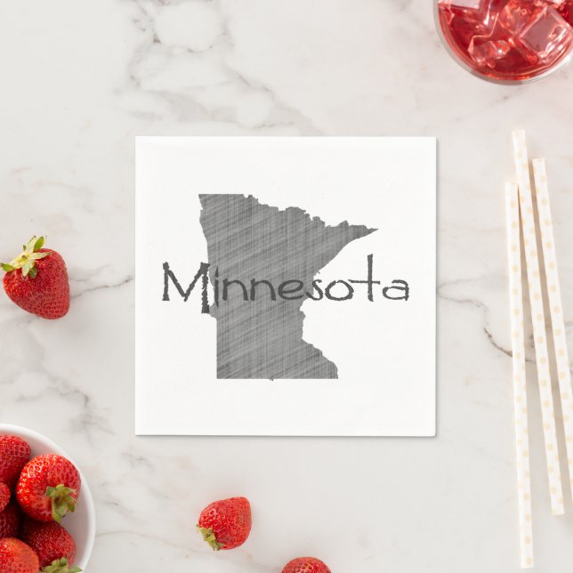 Minnesota Old Grey Chalkboard Minnesotan Party Napkin (Insitu)