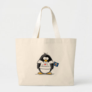 Minnesota penguin large tote bag