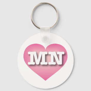 Minnesota Pink Fade Heart - Big Love Key Ring