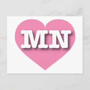 Minnesota Pink Heart - I love MN Postcard