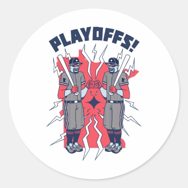 Minnesota Playoff Baseball Classic Round Sticker (Front)