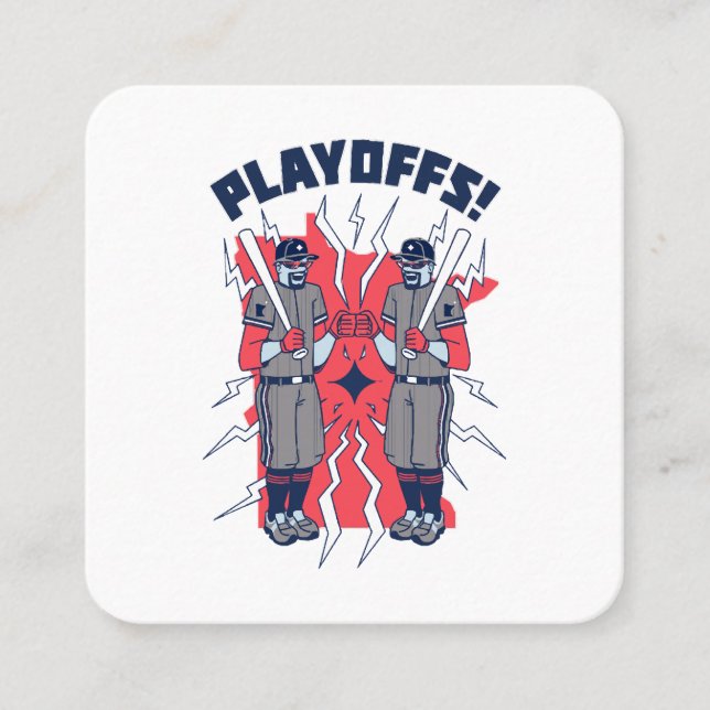 Minnesota Playoff Baseball Square Business Card (Front)