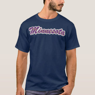 Minnesota Purple and Gold on White with Purple Glo T-Shirt
