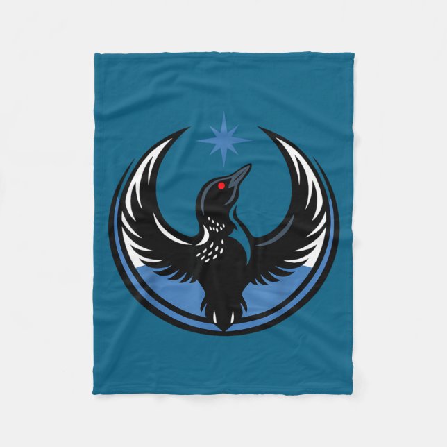 Minnesota Rebel Loon Mn State Illustration Fleece Blanket (Front)