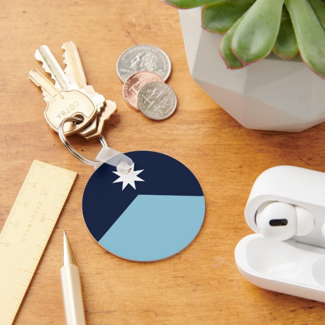 Minnesota Rebel New State Flag Key Ring (Desk)