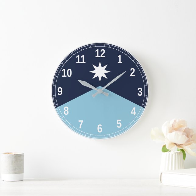 Minnesota Rebel New State Flag Large Clock (Home)