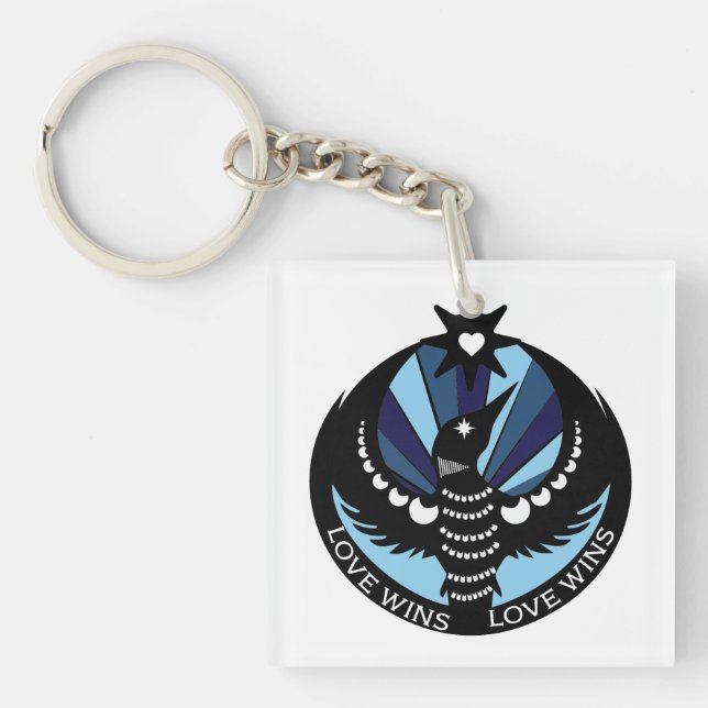 Minnesota Resistance Loon Design button Key Ring (Front)