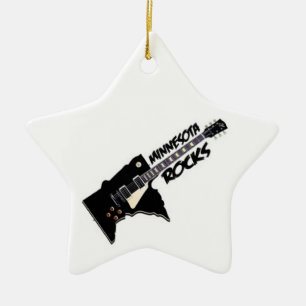 Minnesota Rocks!  Star Christmas Ornament