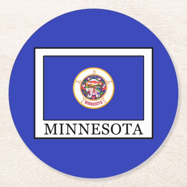Minnesota Round Paper Coaster (Front)