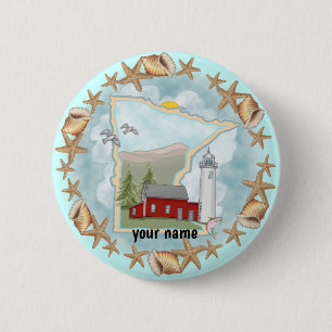 Minnesota Shells Lighthouse pin button