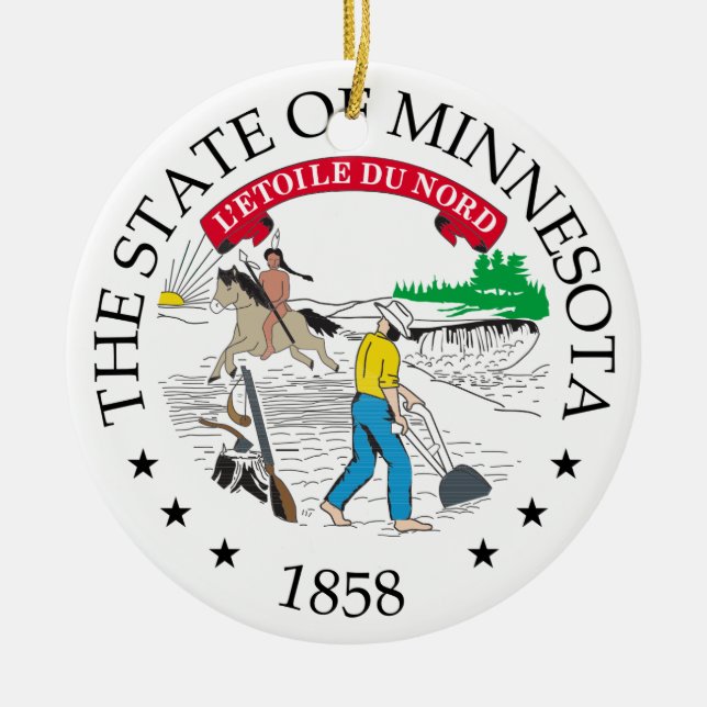 Minnesota sign ceramic tree decoration (Front)