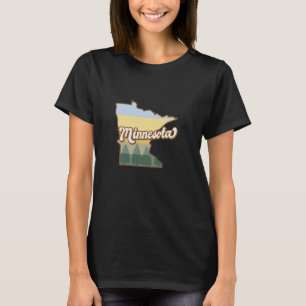 Minnesota Silhouette - Vintage Retro State of Minn T-Shirt