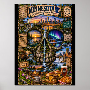 Minnesota Skull Art Print State of Mind