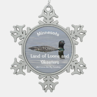 Minnesota Snowflake Pewter Christmas Ornament