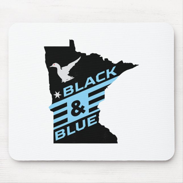 Minnesota Soccer Loon Black And Blue  Mouse Pad (Front)