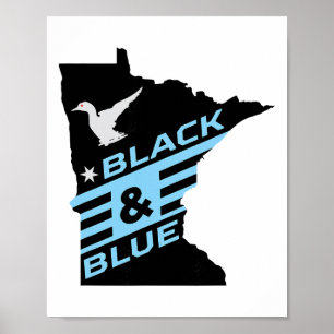 Minnesota Soccer Loon Black And Blue Poster