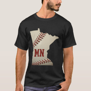 Minnesota Softball Love Baseball State Map Usa Fan T-Shirt