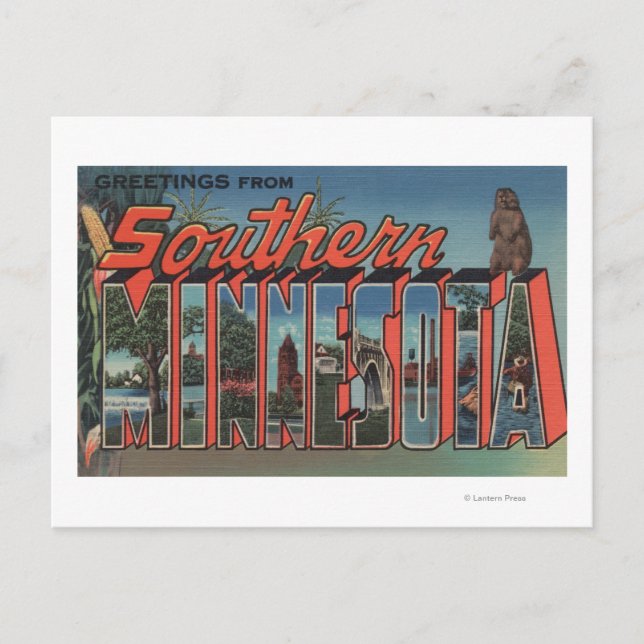 Minnesota (Southern) - Large Letter Scenes Postcard (Front)