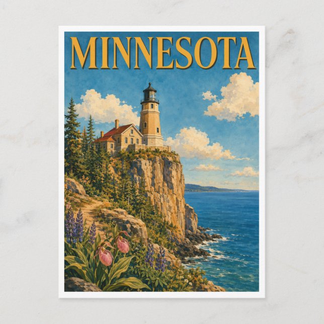 Minnesota Split Rock Lighthouse GeoSaga Postcard (Front)