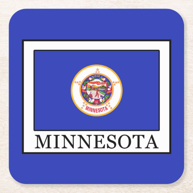 Minnesota Square Paper Coaster (Front)