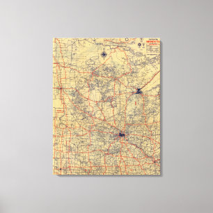 Minnesota standard map canvas print