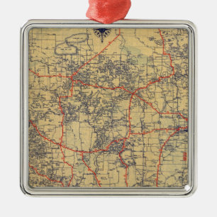 Minnesota standard map metal tree decoration