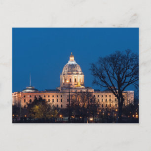 Minnesota State Capitol Illuminated Postcard
