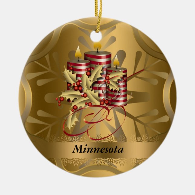Minnesota State Christmas Ornament (Front)