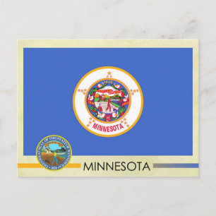 Minnesota State Flag and Seal Postcard