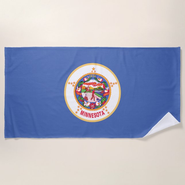 Minnesota State Flag Beach Towel (Front)