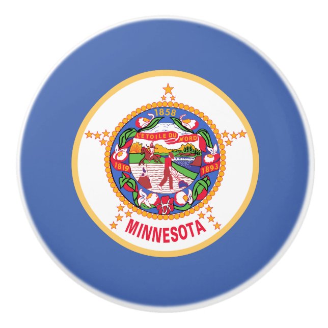 Minnesota State Flag Ceramic Knob (Front)