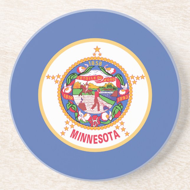 Minnesota State Flag Coaster (Front)