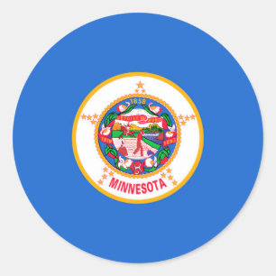 Minnesota State Flag Design Classic Round Sticker