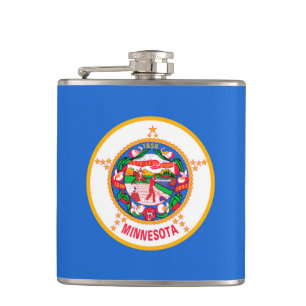 Minnesota State Flag Design Hip Flask