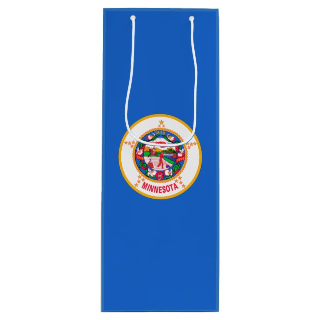 Minnesota State Flag Design Wine Gift Bag (Front)