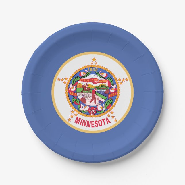 Minnesota State Flag Paper Plate (Front)