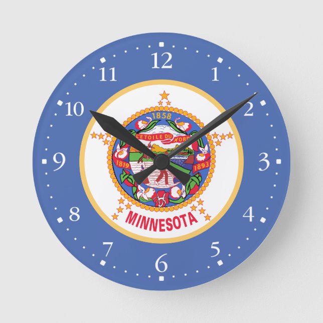 Minnesota State Flag Round Clock (Front)