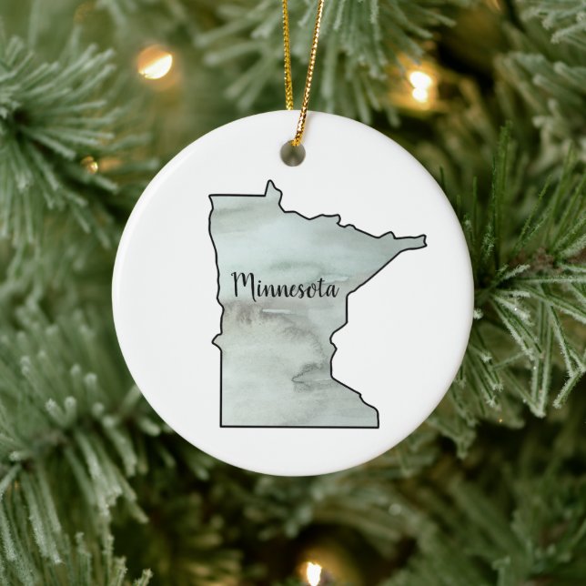 Minnesota State Illustration Ceramic Tree Decoration (Tree)