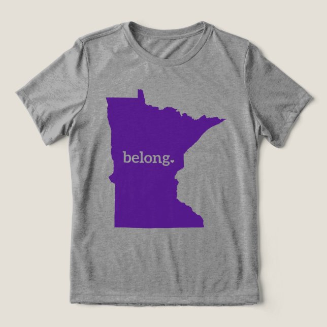 Minnesota State Map Belong Tri-Blend Shirt (Design Front)