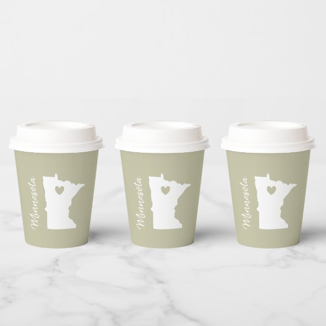 Minnesota state map home party paper cups (Multi)