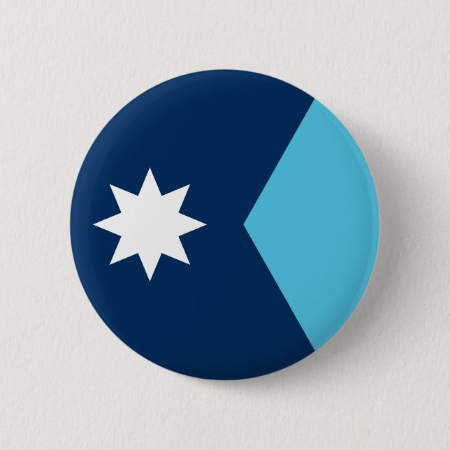 Minnesota state new flag symbol USA America 6 Cm Round Badge (Front)