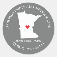 MINNESOTA State | New Home Address Label Sticker