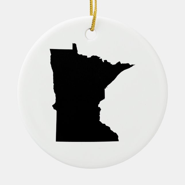 Minnesota State Outline Ceramic Tree Decoration (Front)