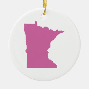 Minnesota State Outline Ceramic Tree Decoration