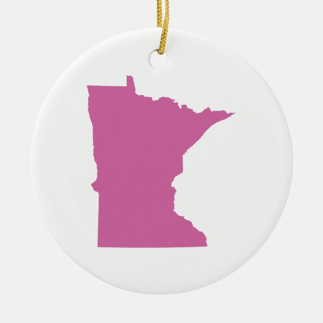 Minnesota State Outline Ceramic Tree Decoration (Front)
