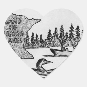 Minnesota State Quarter Heart Sticker
