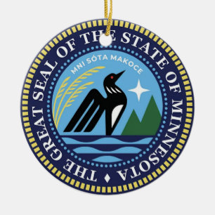 Minnesota State Seal 2024 Ceramic Tree Decoration