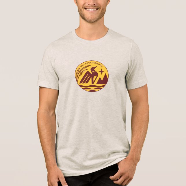 Minnesota State Seal in Gophers Colours Tri-Blend Shirt (Front)